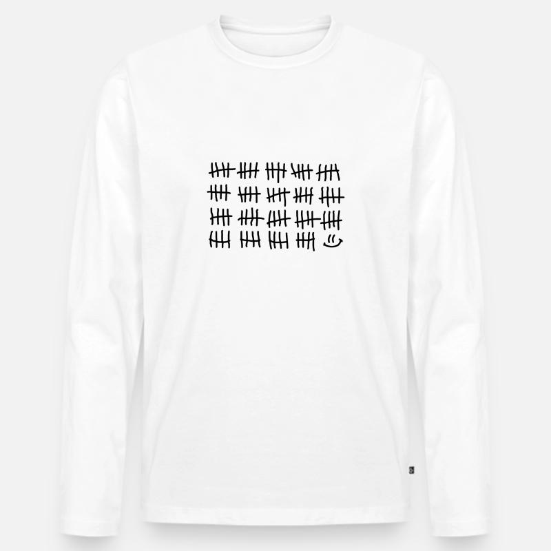 100 Smile - Männer Premium Bio Langarmshirt - Weiß