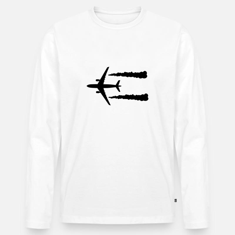Flugzeug - Männer Premium Bio Langarmshirt - Weiß