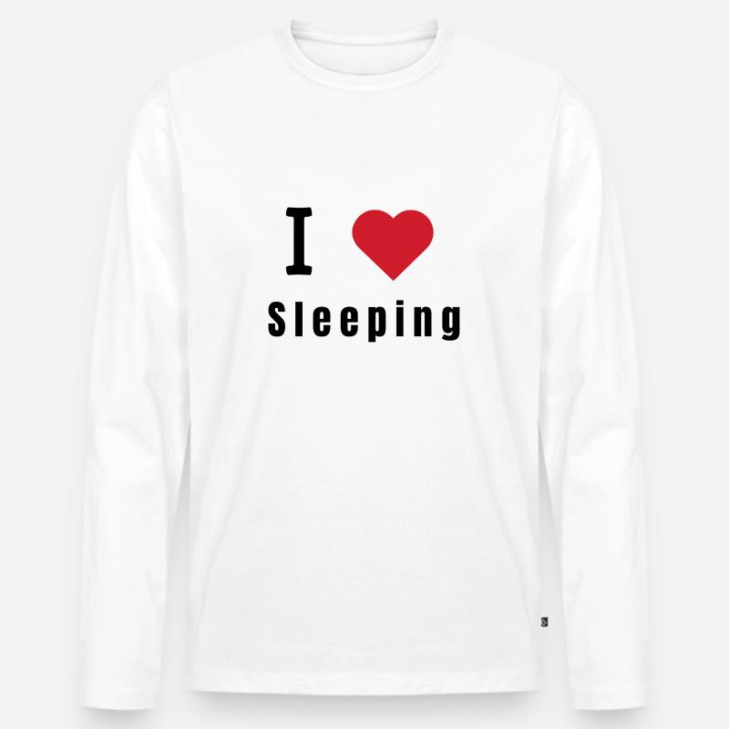 I love sleeping - Männer Premium Bio Langarmshirt - Weiß
