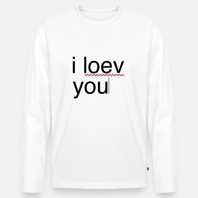 ich liebe dich Fehler - Männer Premium Bio Langarmshirt - Weiß