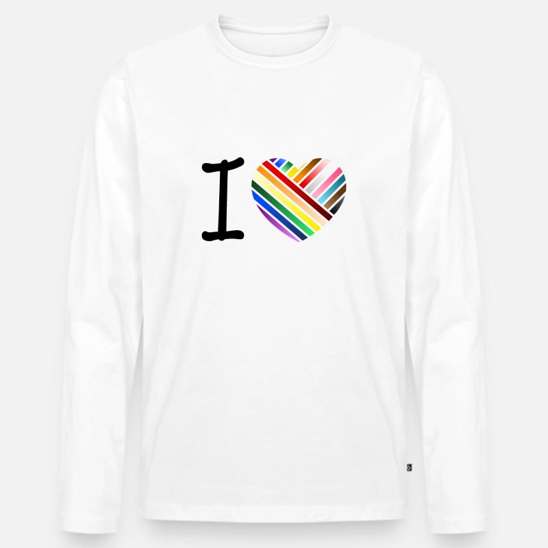 Ich liebe - modern - Männer Premium Bio Langarmshirt - Weiß
