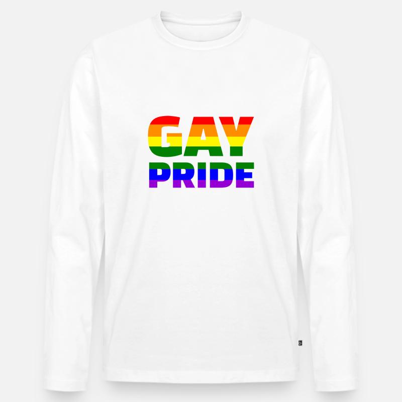 Schwul - Männer Premium Bio Langarmshirt - Weiß
