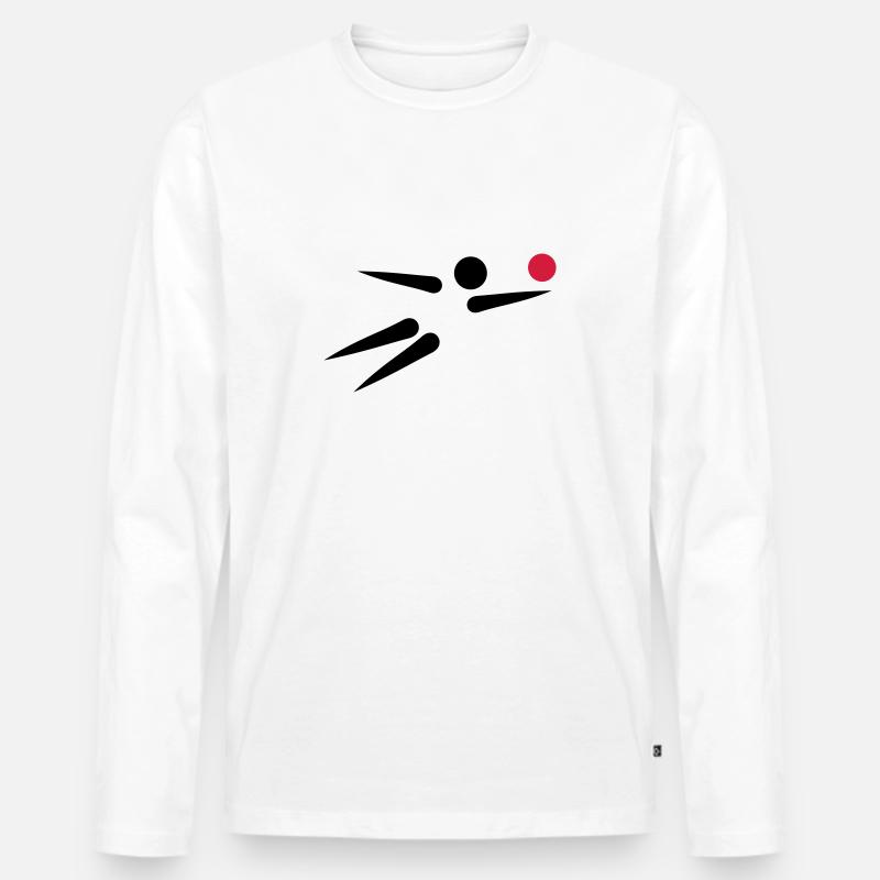 Beachvolleyball - Männer Premium Bio Langarmshirt - Weiß
