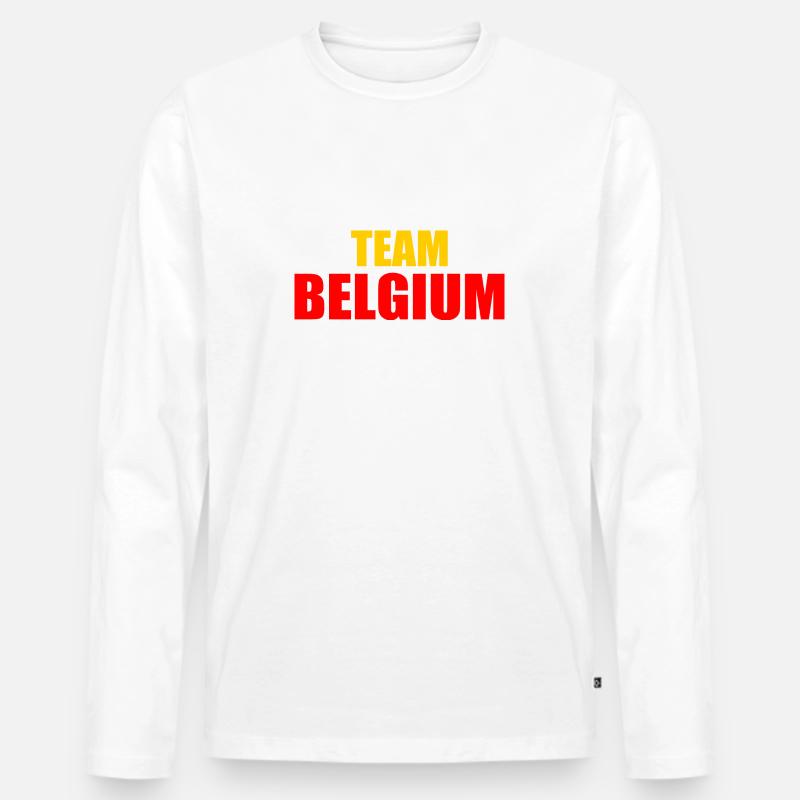 Belgien - Männer Premium Bio Langarmshirt - Weiß