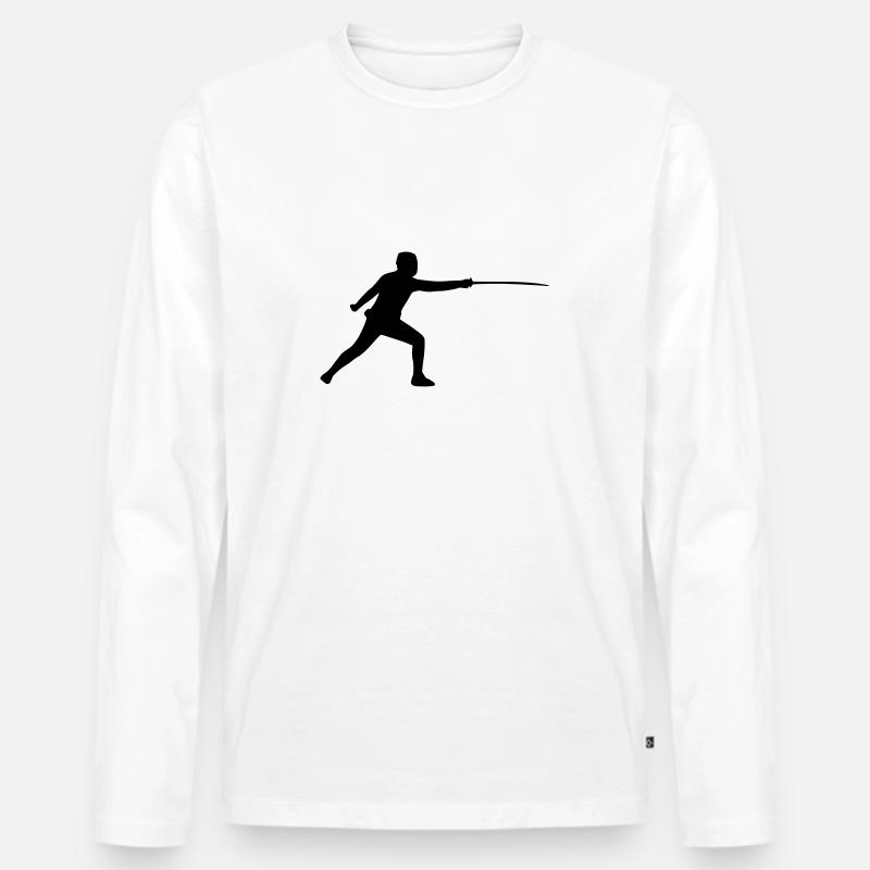 Fechten - Männer Premium Bio Langarmshirt - Weiß