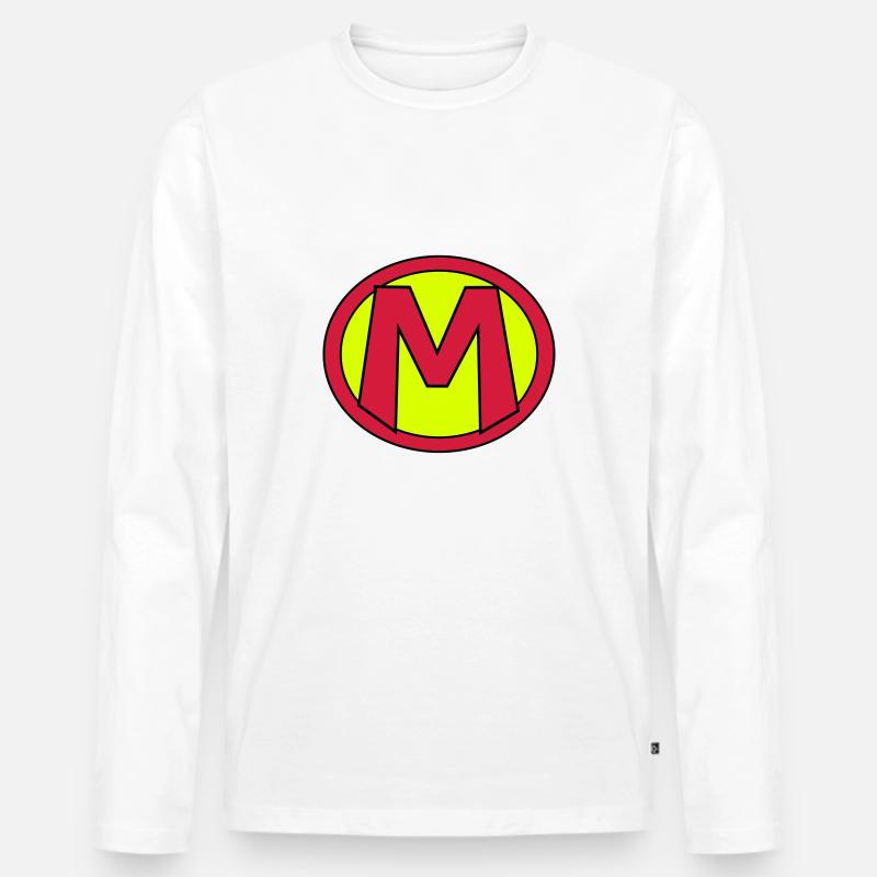 Super, Superheld, Superheldin, Hero, M - Männer Premium Bio Langarmshirt - Weiß