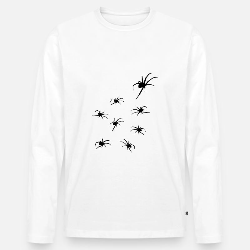 Spinnen - Horror, Spinne - Männer Premium Bio Langarmshirt - Weiß