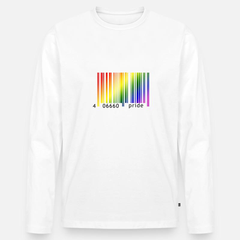 Devil Rainbow Pride - Männer Premium Bio Langarmshirt - Weiß