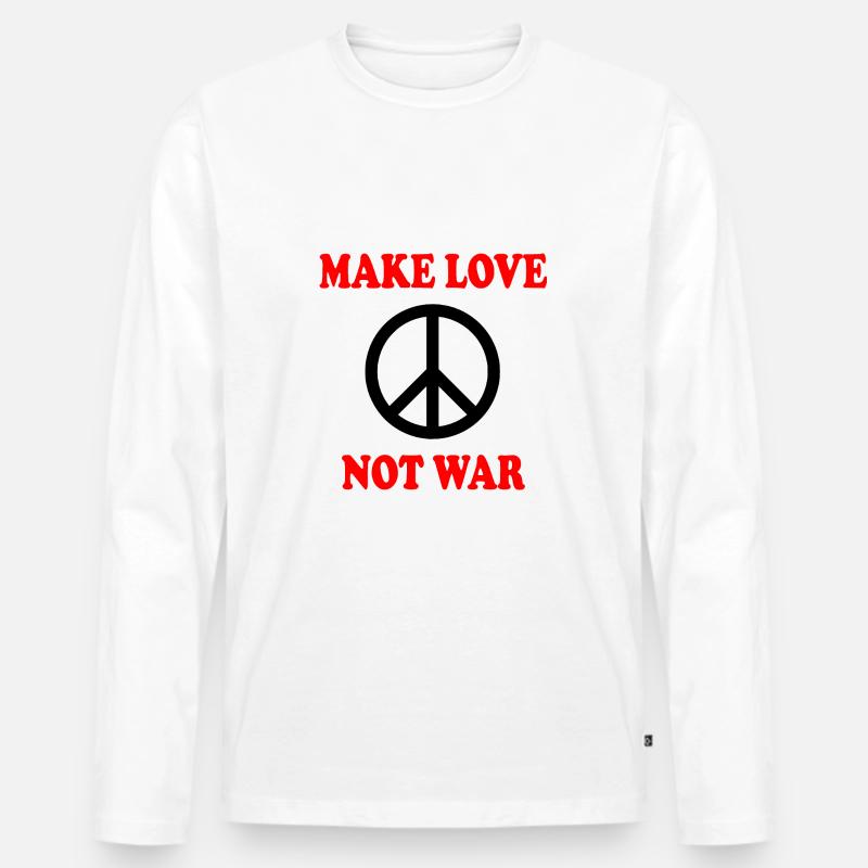 Make love not war - Männer Premium Bio Langarmshirt - Weiß