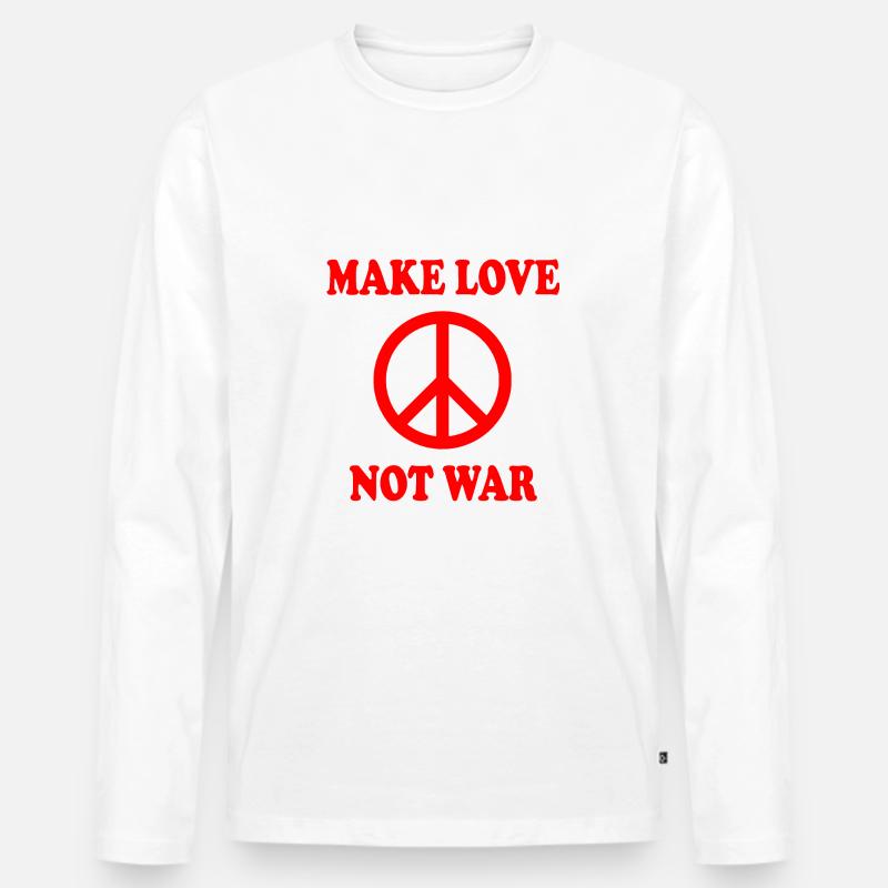Make love not war - Männer Premium Bio Langarmshirt - Weiß