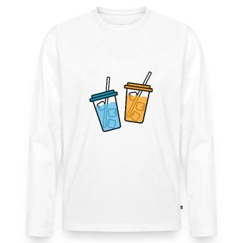 Summer Drinks Gift Idea - Men's Premium Organic Long Sleeve Shirt - white - Front - Nico (187cm)