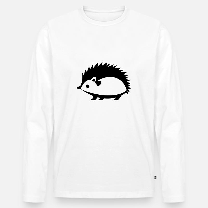 Igel - Männer Premium Bio Langarmshirt - Weiß