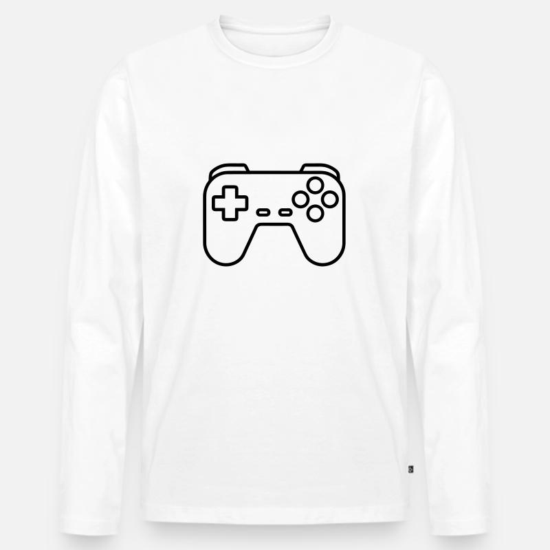 Controller für Videospiele - Männer Premium Bio Langarmshirt - Weiß