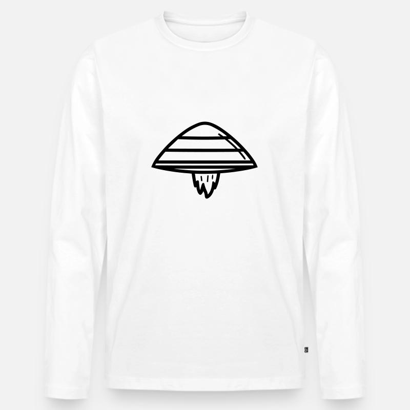 fliegende Untertasse - Männer Premium Bio Langarmshirt - Weiß