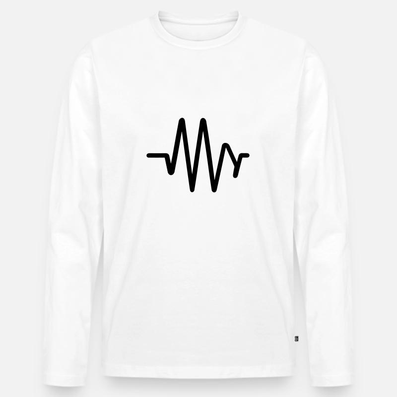 Puls, Herzschlag - Männer Premium Bio Langarmshirt - Weiß