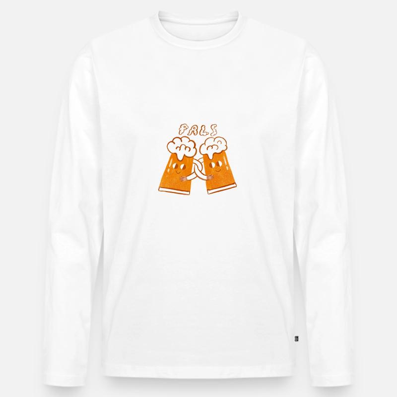 Bier Kumpel - Männer Premium Bio Langarmshirt - Weiß