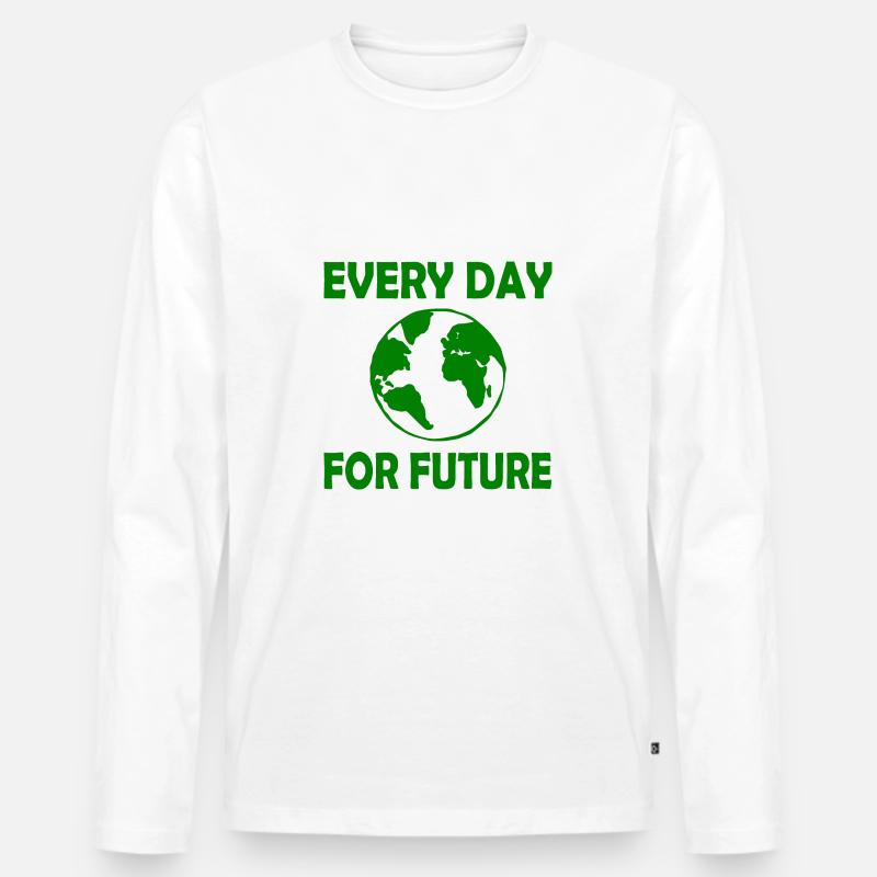 Every day for future - Männer Premium Bio Langarmshirt - Weiß