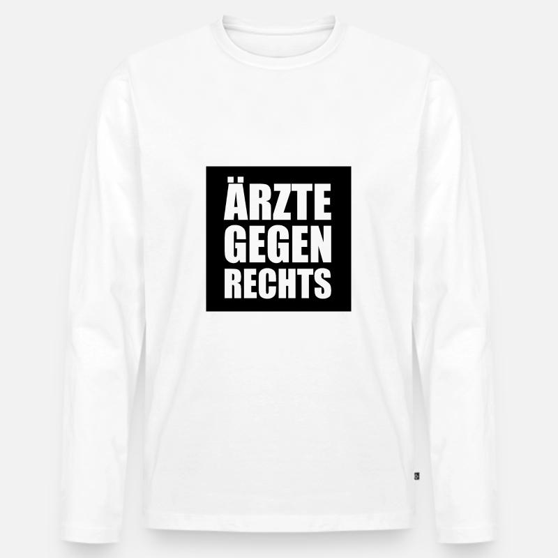Ärzte gegen rechts - Männer Premium Bio Langarmshirt - Weiß