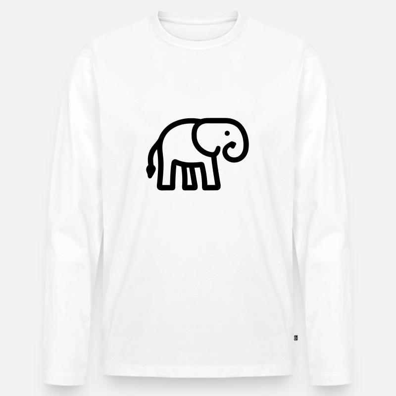 Elefant - Männer Premium Bio Langarmshirt - Weiß