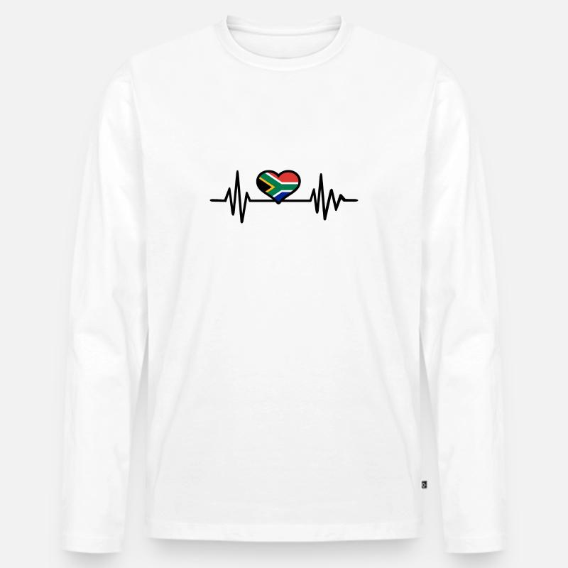 Südafrika - Männer Premium Bio Langarmshirt - Weiß
