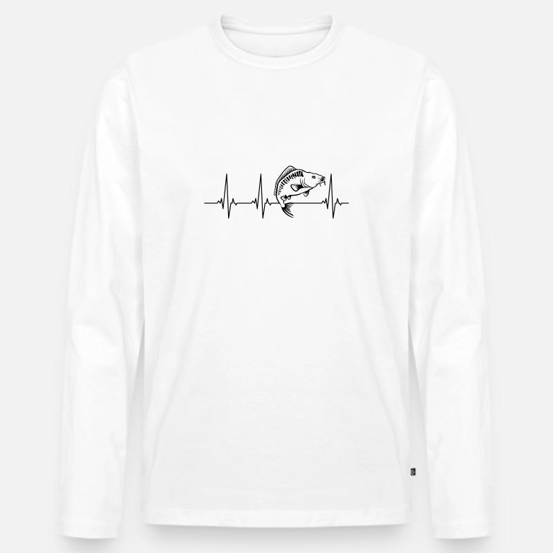 Karpfen Angeln - Männer Premium Bio Langarmshirt - Weiß