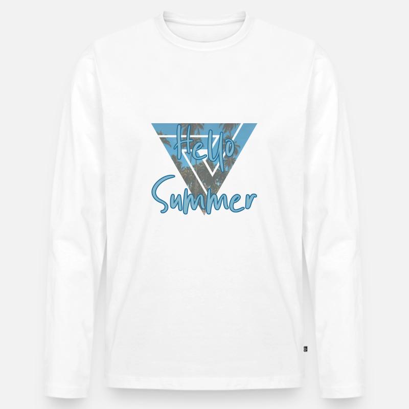 Sommer - Männer Premium Bio Langarmshirt - Weiß
