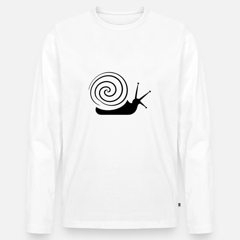 Schnecken - Männer Premium Bio Langarmshirt - Weiß