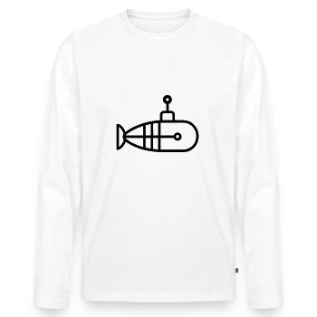 U-Boot-Boot - Männer Premium Bio Langarmshirt - Weiß - Vorne - Nico (187cm)