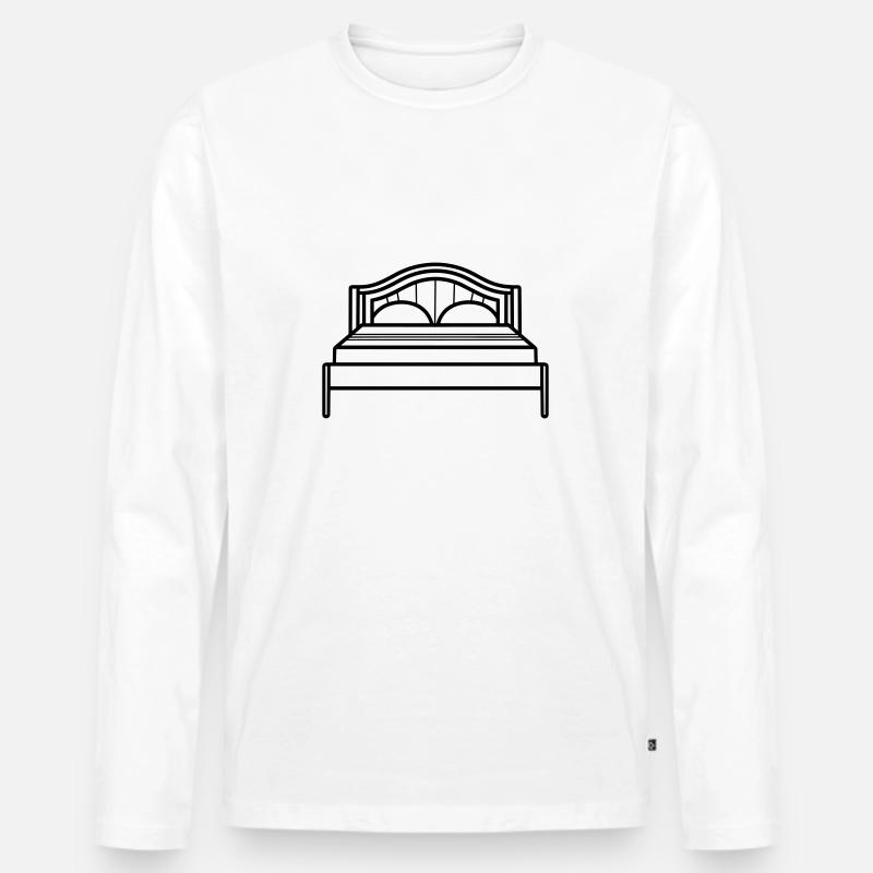Bett - Männer Premium Bio Langarmshirt - Weiß