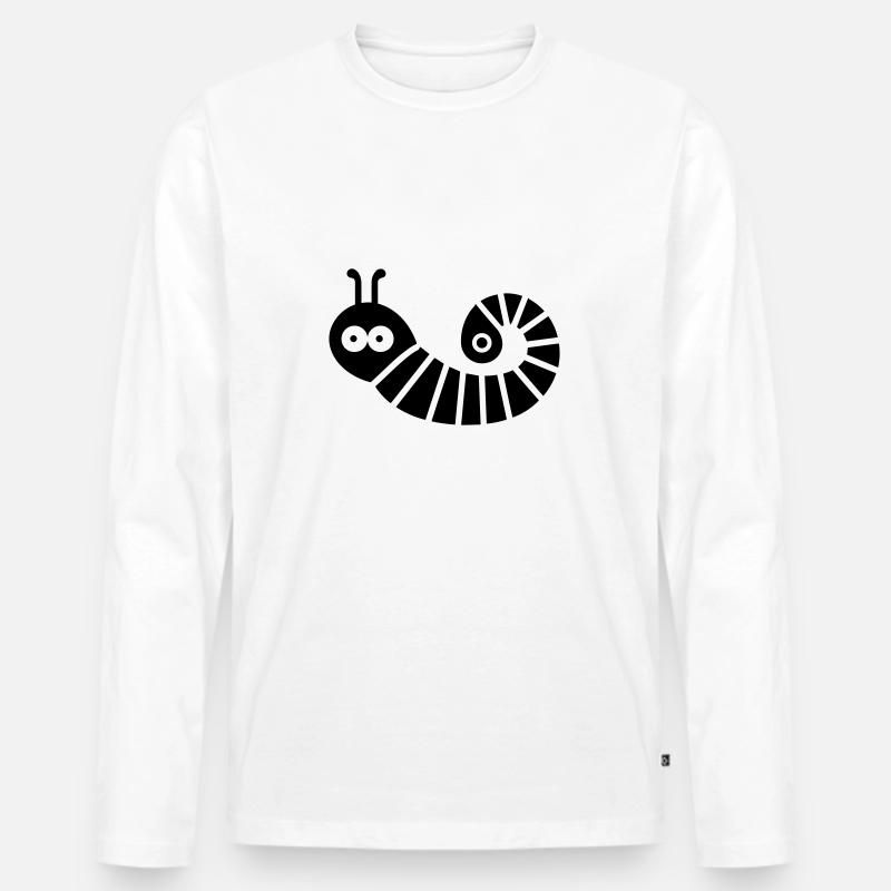 Raupe - Männer Premium Bio Langarmshirt - Weiß