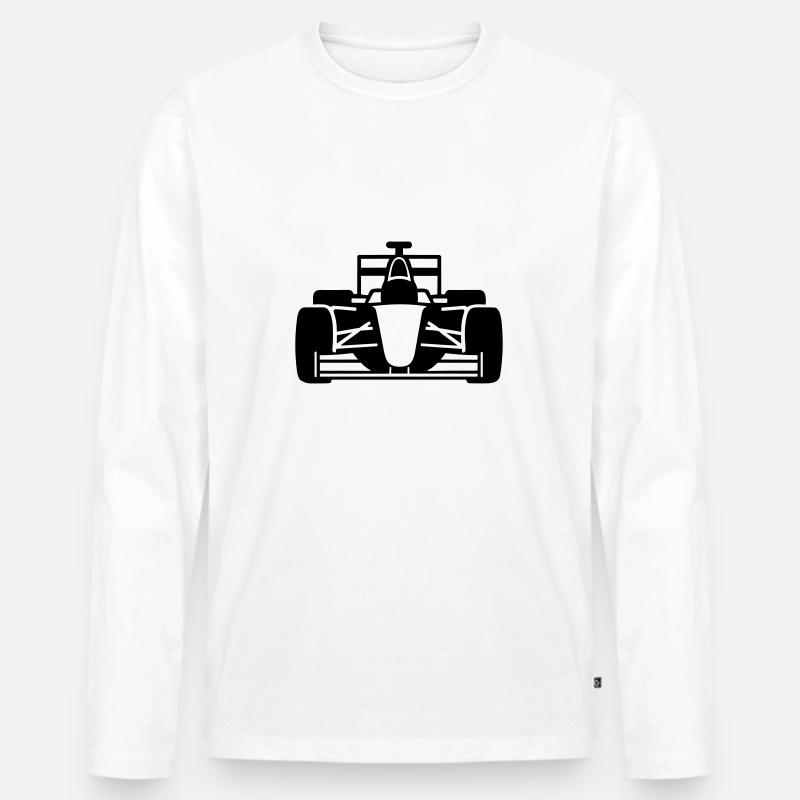 F1-Rennwagen - Männer Premium Bio Langarmshirt - Weiß
