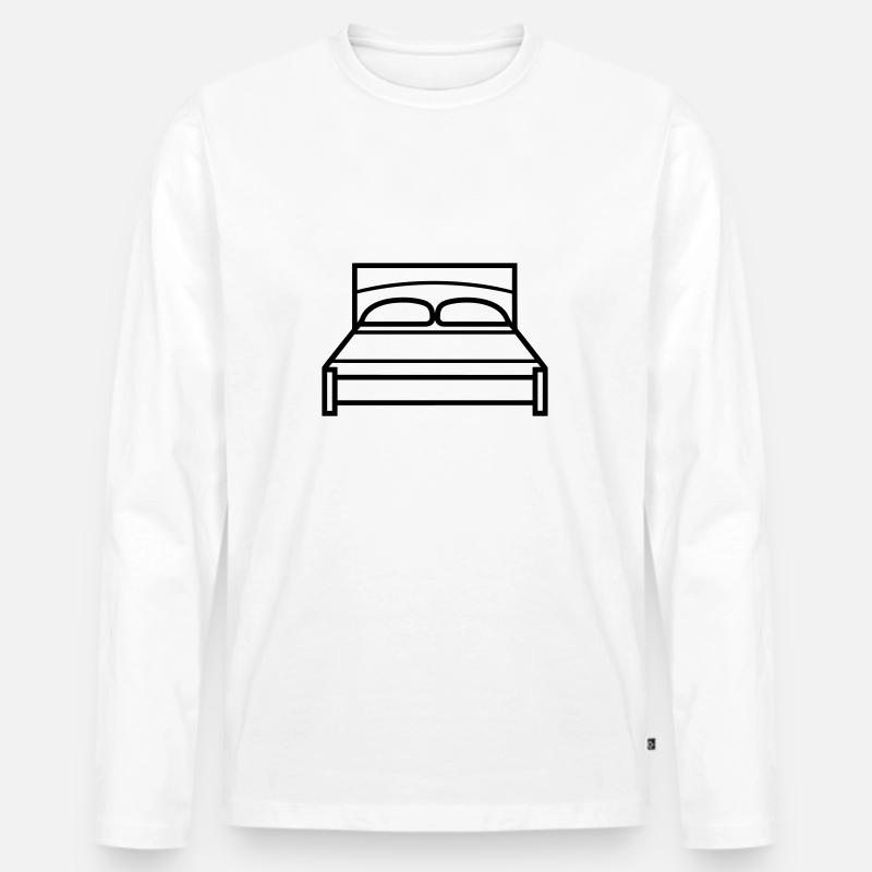 Bett - Männer Premium Bio Langarmshirt - Weiß