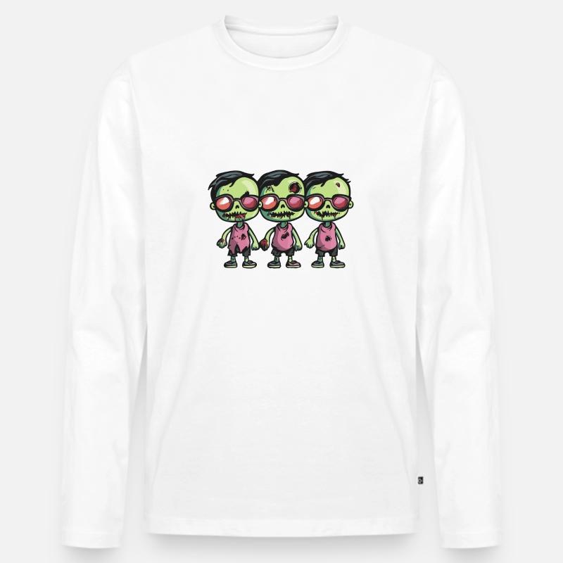 Zombies Halloween Cool - Männer Premium Bio Langarmshirt - Weiß