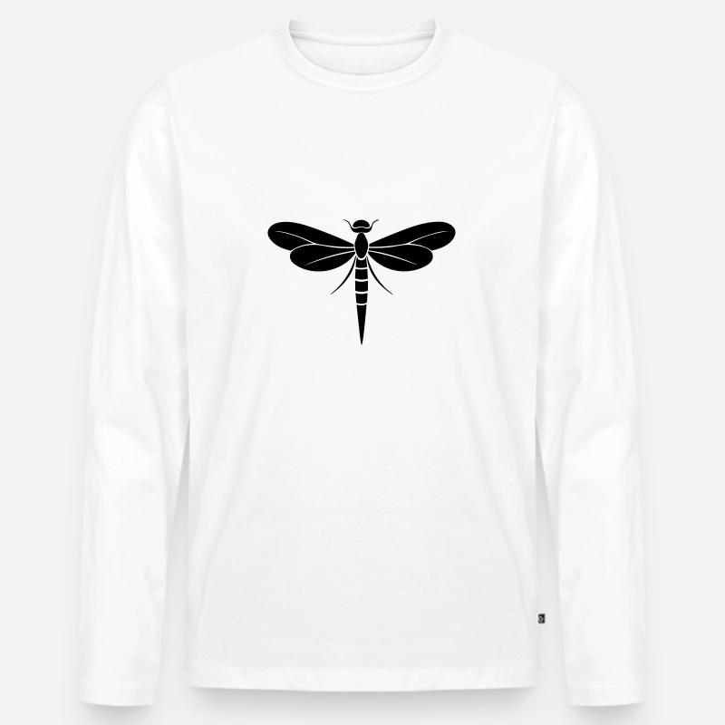 Libelle - Männer Premium Bio Langarmshirt - Weiß