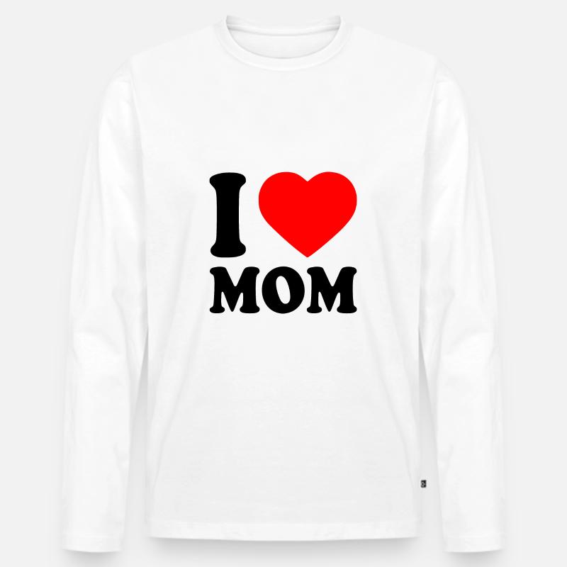 I love mom - Männer Premium Bio Langarmshirt - Weiß