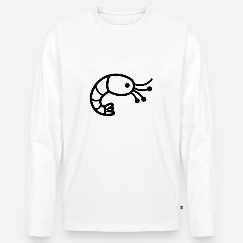 Garnele - Männer Premium Bio Langarmshirt - Weiß