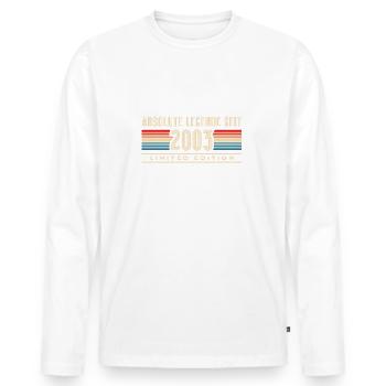 Retro 2003 Jahrgang 20er Vintage Geburtstag - Männer Premium Bio Langarmshirt - Weiß - Vorne - Nico (187cm)