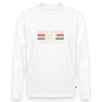 Retro 2007 Jahrgang 16er Vintage Geburtstag - Männer Premium Bio Langarmshirt - Weiß - Vorne - Nico (187cm)