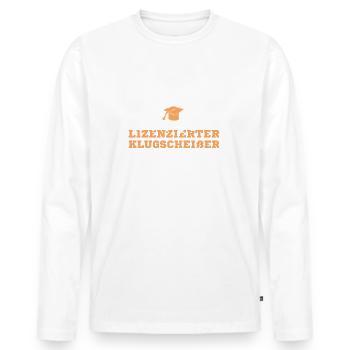 Masterprüfung bestanden Studium Abschluss Master - Männer Premium Bio Langarmshirt - Weiß - Vorne - Nico (187cm)