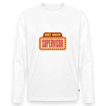 Zirkus Scheißshow Supervisor - Männer Premium Bio Langarmshirt - Weiß - Vorne - Nico (187cm)