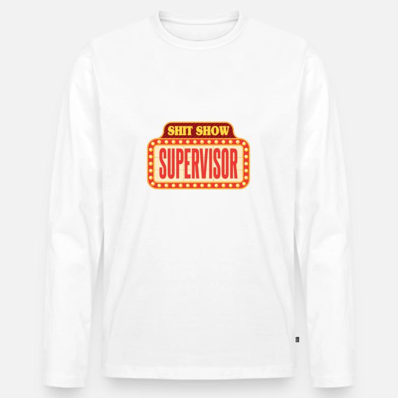 Zirkus Scheißshow Supervisor - Männer Premium Bio Langarmshirt - Weiß