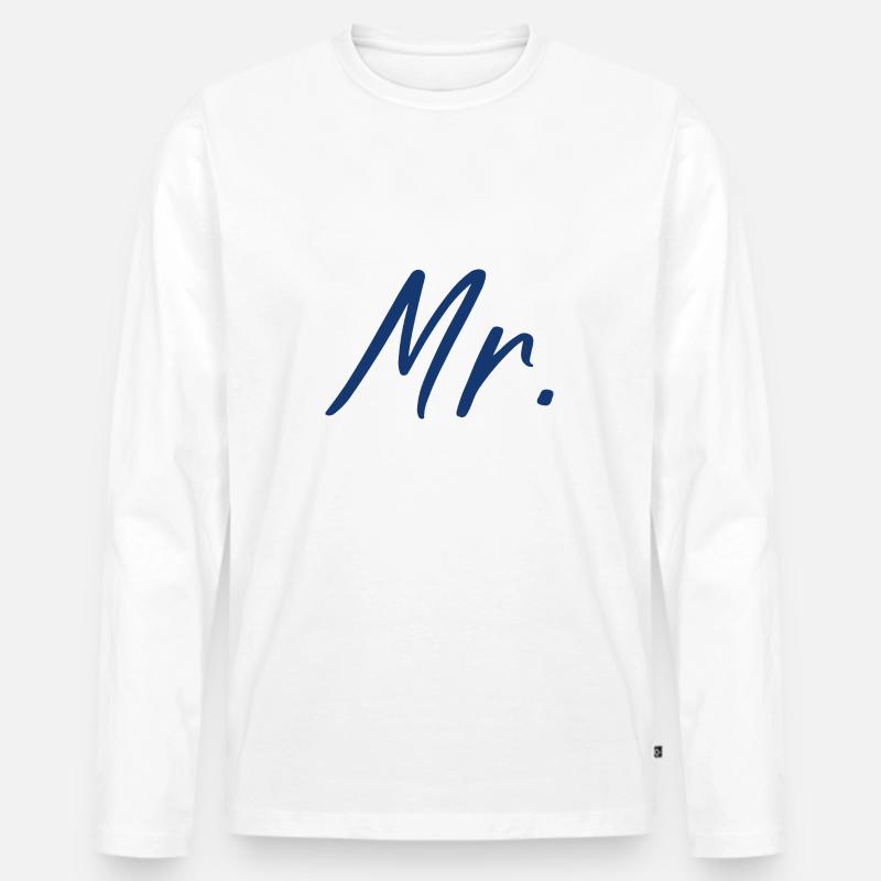 Herr - Männer Premium Bio Langarmshirt - Weiß