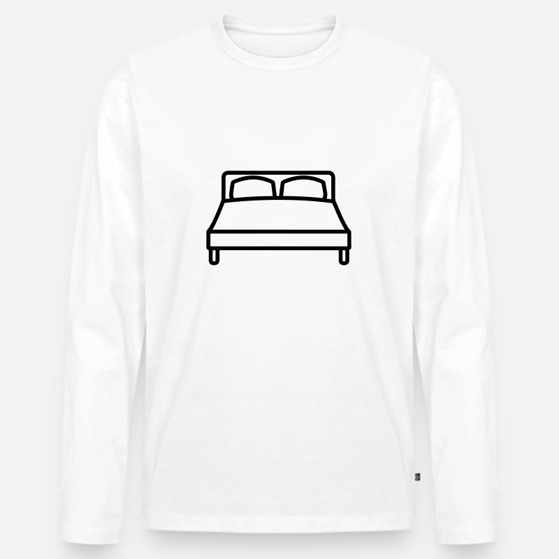 Bett - Männer Premium Bio Langarmshirt - Weiß
