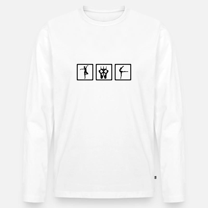Ballett - Männer Premium Bio Langarmshirt - Weiß