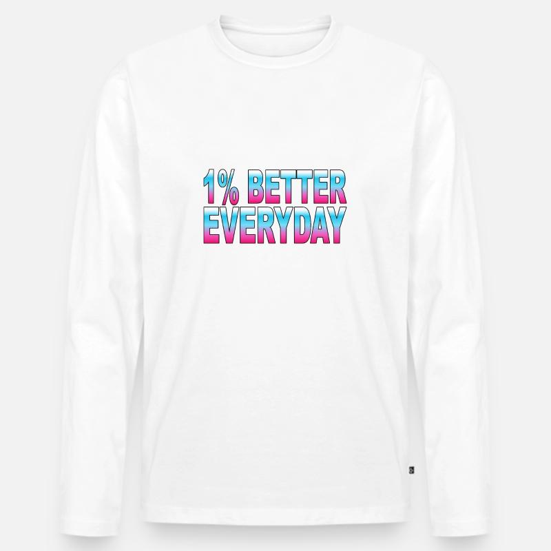 1% better every day - Männer Premium Bio Langarmshirt - undefined