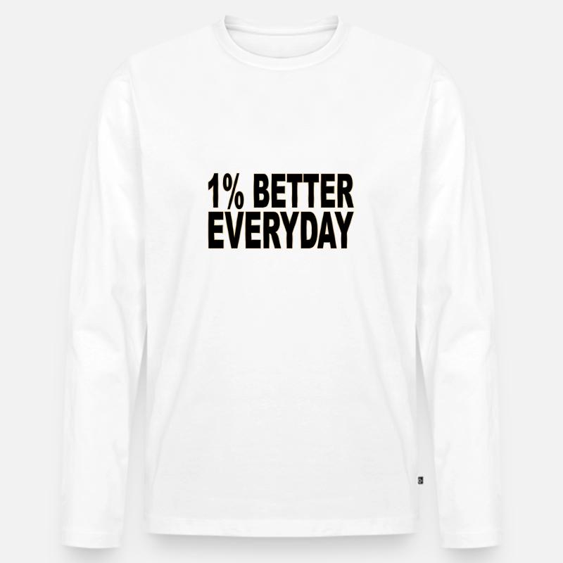 1% better every day - Männer Premium Bio Langarmshirt - undefined