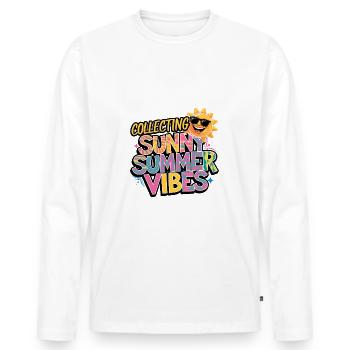 Sunny Summer Moments Vibes Summer Sun - Men's Premium Organic Long Sleeve Shirt - white - Front - Nico (187cm)