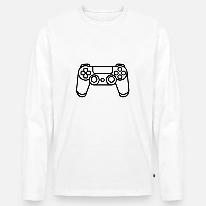 Controller für Videospiele - Männer Premium Bio Langarmshirt - Weiß