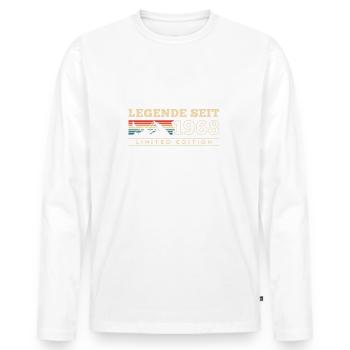 Vintage Legende seit 1968 Jahrgang 55 Geburtstag - Männer Premium Bio Langarmshirt - Weiß - Vorne - Nico (187cm)