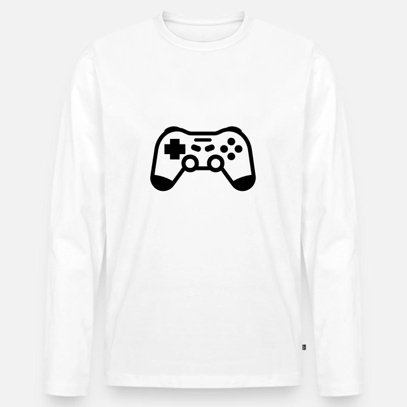 Videospiel-Controller - Männer Premium Bio Langarmshirt - Weiß